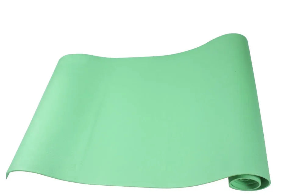Red and blue EVA composite yoga mats showing 4mm and 6mm thickness options for home fitness.