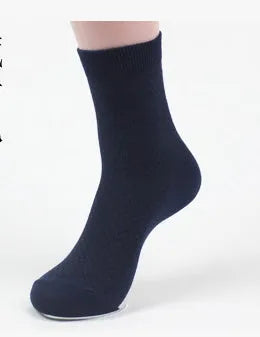 Men's bamboo fibre business socks with small square pattern in five colour options