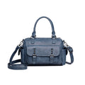 Vintage style large messenger bag in PU leather with contrast stitching, shown in a horizontal square shape.