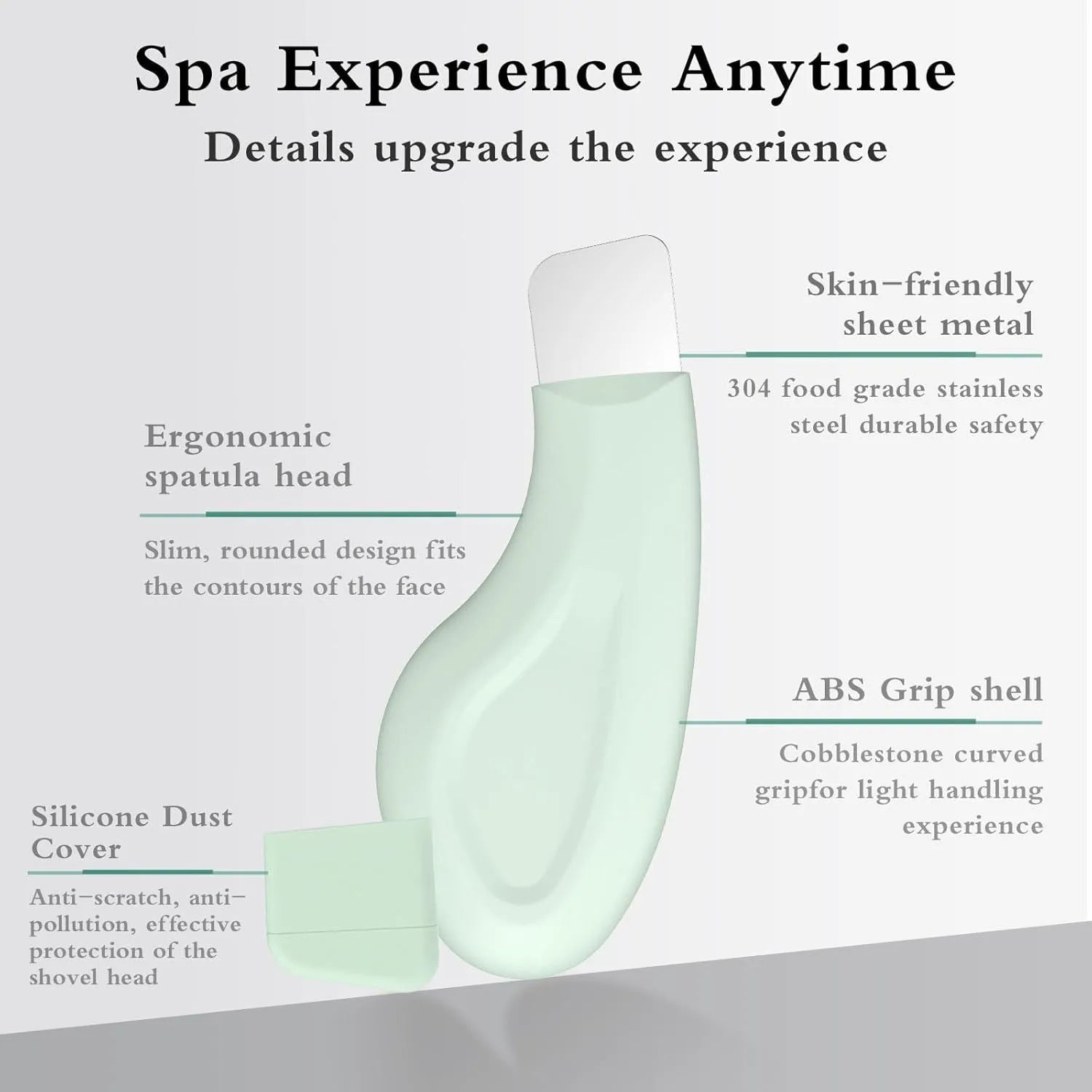Stainless steel blackhead scraper tool with non-slip handle for facial pore cleaning