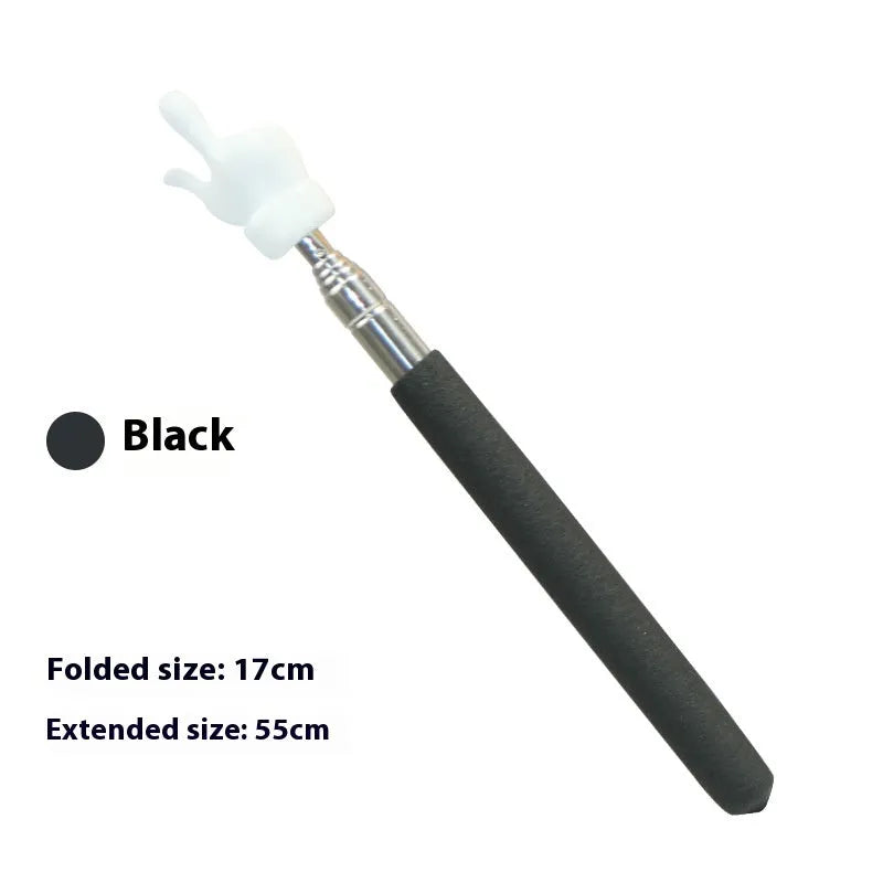 Retractable stainless steel teaching pointer with colourful tip for classroom reading