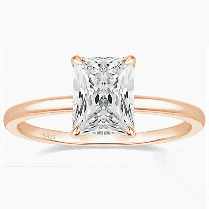 925 silver ring with polished geometric inlay for women, silver colour, US size 7