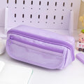 Korean canvas pencil case with ten-layer flip design in six colour options