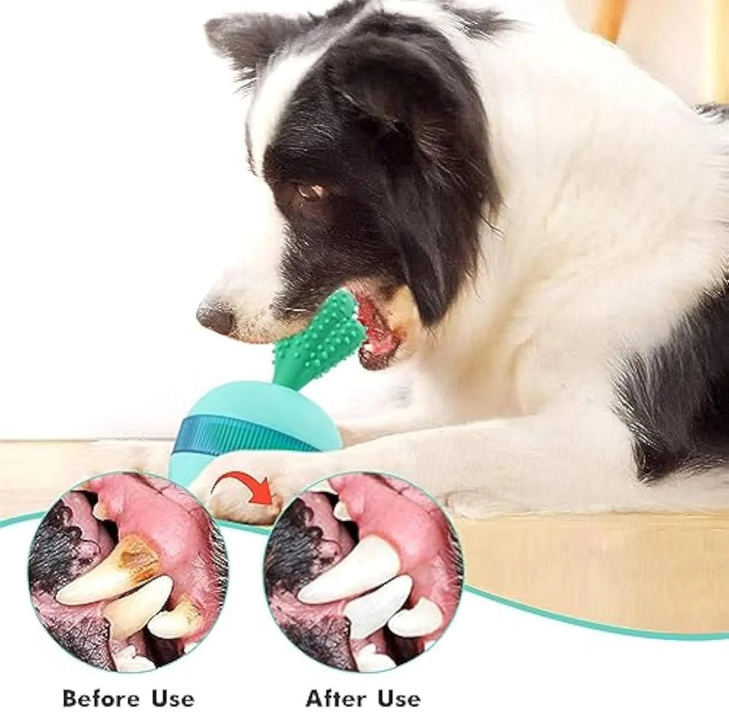 Blue durable rubber interactive treat dispensing dog toy for medium and large dogs