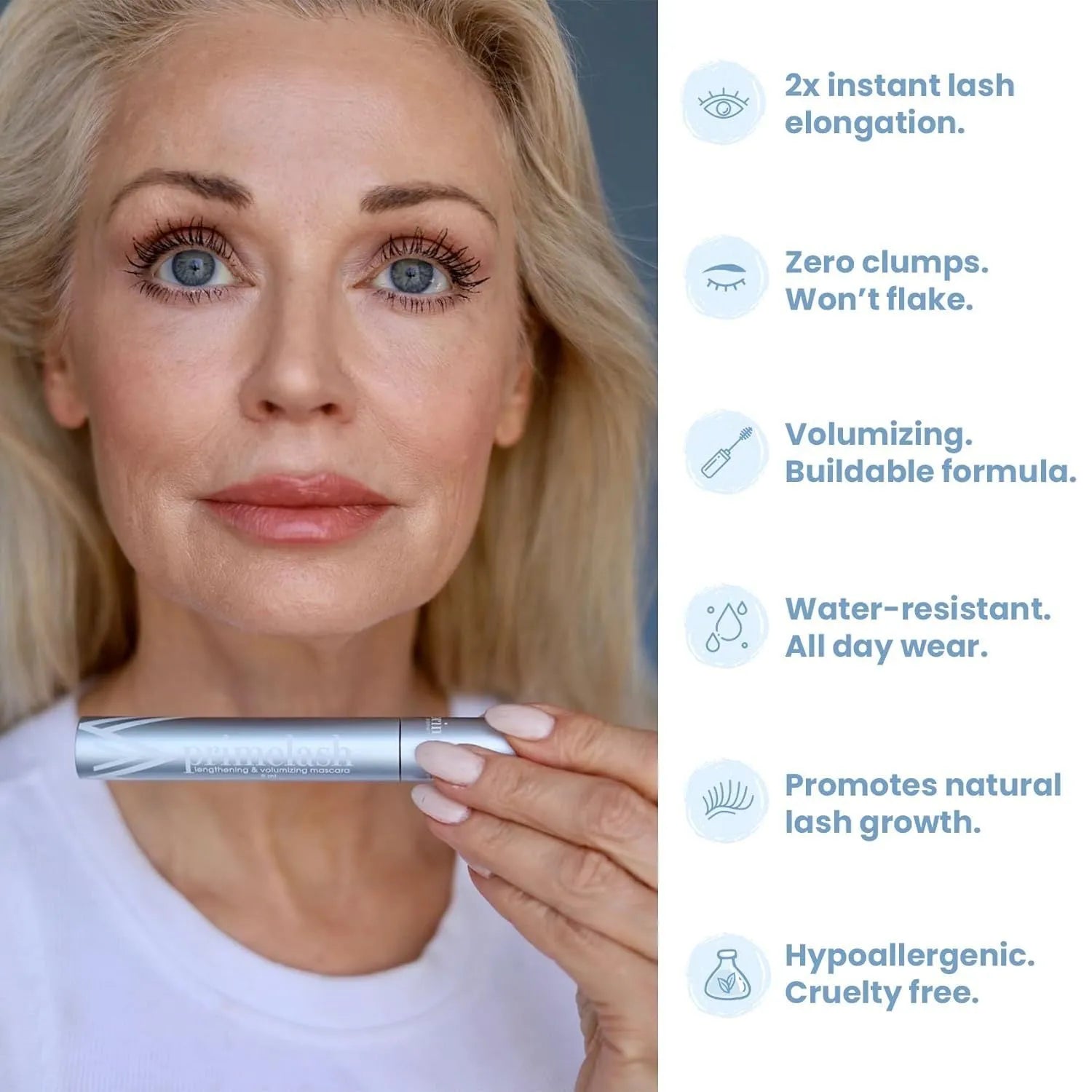 A single black eyelash brush and comb beauty tool on a white background.
