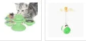Cat rotating windmill toy with suction base and two transparent bins on blades
