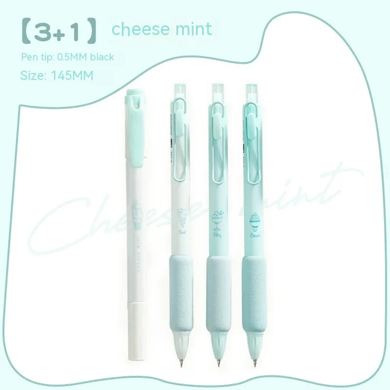 Office ice cream sponge press pen with double-headed fluorescent tips for student calligraphy practice