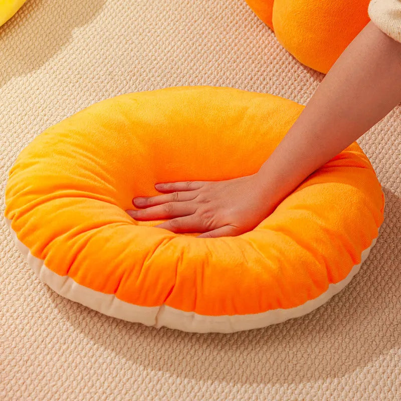 Cat litter winter warm closed pumpkin kennel with high elastic PP cotton in orange colour size L