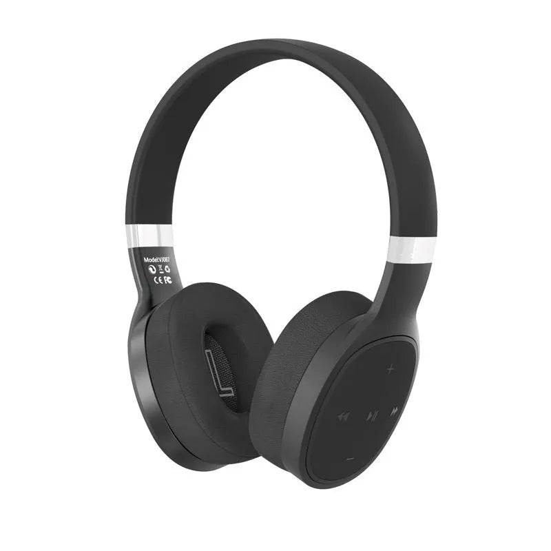 Folding wireless Bluetooth sports headset shown in black, blue, grey, or white colour options.
