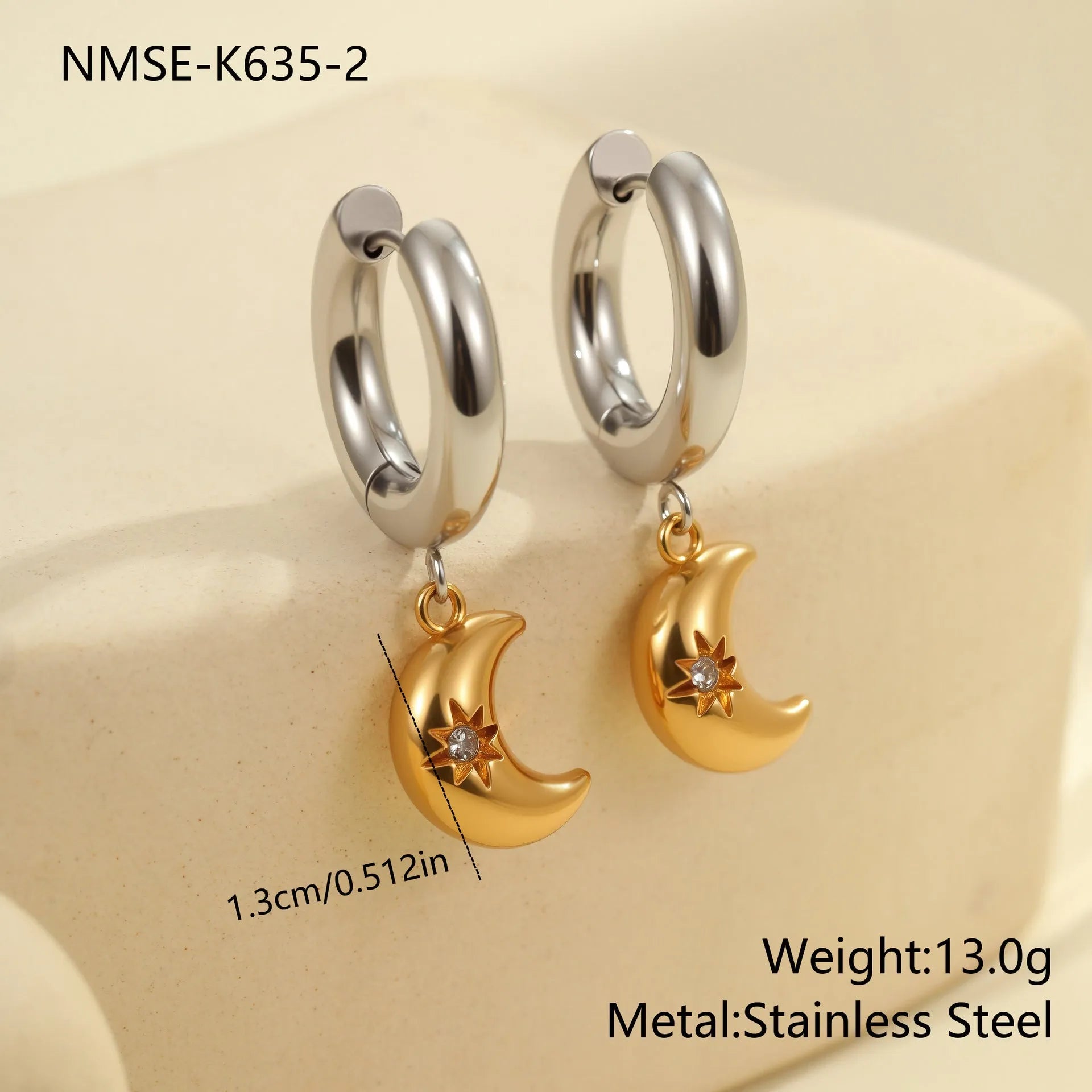 Gold plated stainless steel Christmas tree and heart shape earrings for women with star and geometric design options