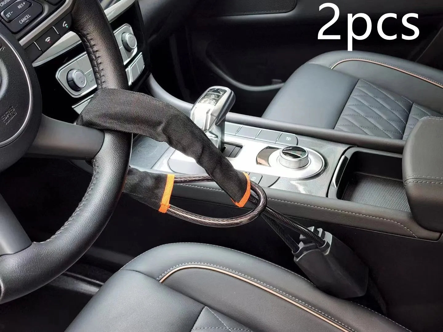 General Motors car steering wheel security lock with wire cable in red colour option