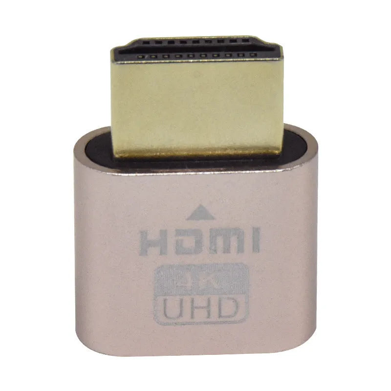 Graphics card HDMI spoof dongle in metallic finish with 26.5mm compact design