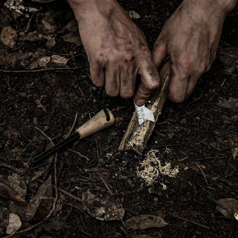 Portable outdoor flint camping equipment survival tool in three shapes cylindrical diamond tapered with sparkstone