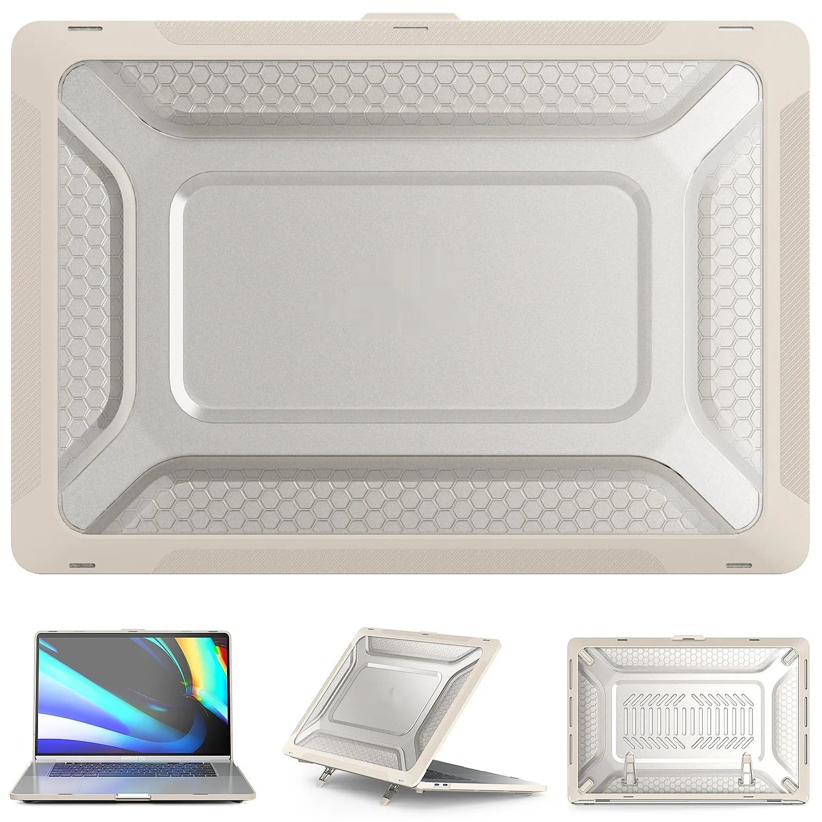 MacBook protective sleeve case in four colours: cold black, starry sky grey, elegant apricot, and sapphire blue