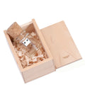 Personalised wooden drift bottle USB flash drive in chocolate brown with custom graphics