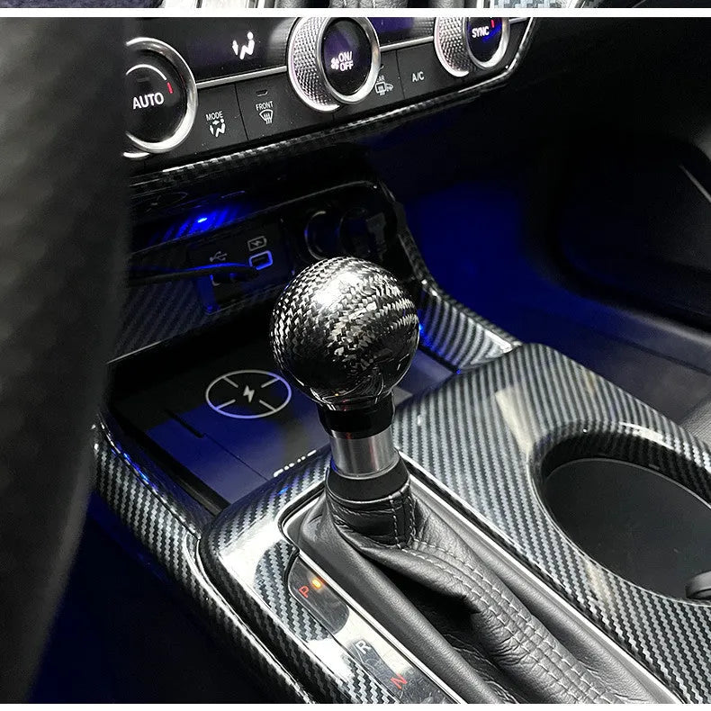 Carbon fibre automatic gear handle head for Honda Civic 10th and 11th gen black finish