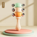 Baby rattle gift box set with sand hammer handbell and rattle drum in kitten green