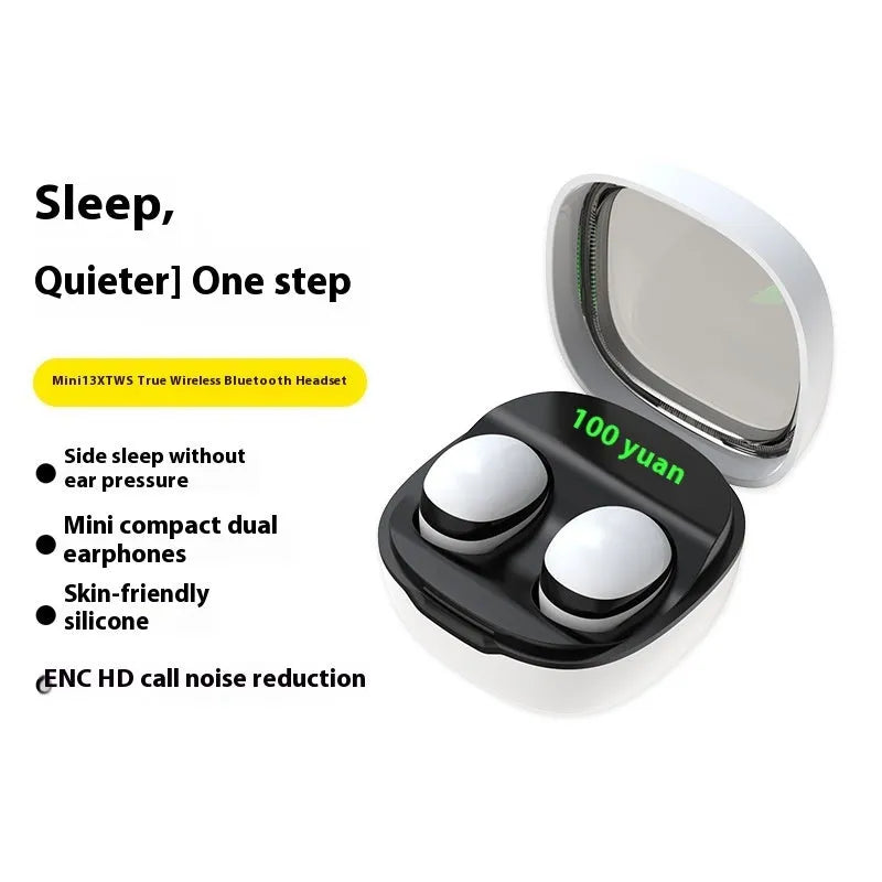 Mini13x Bluetooth headset with digital display, plastic in-ear design, black colour