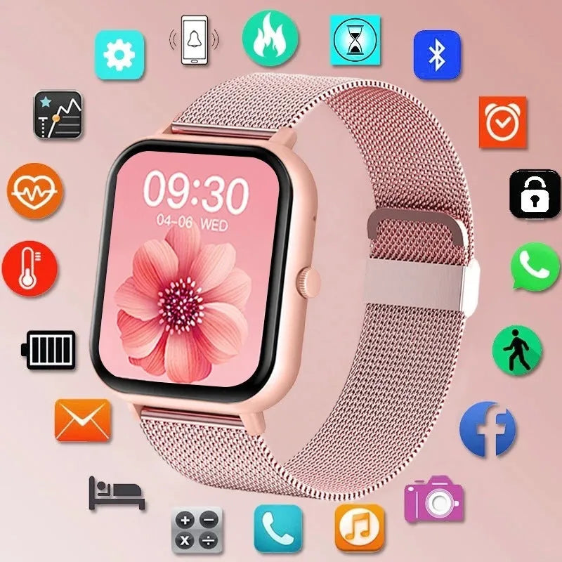 ZL54C smart watch with AMOLED display on wrist, showing health metrics interface