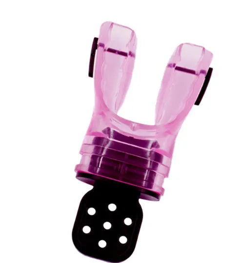 Edible silicone diving mouthpiece measuring 110mm in various solid and transparent colours.