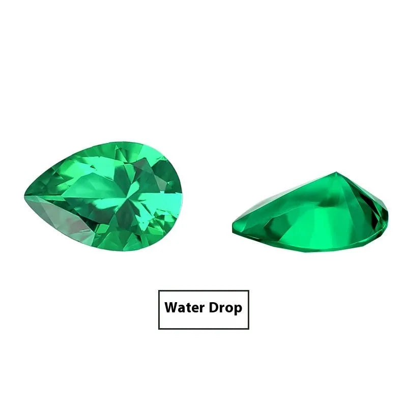 Cultivated emerald gemstone in Columbia green with round and grandmother cut options