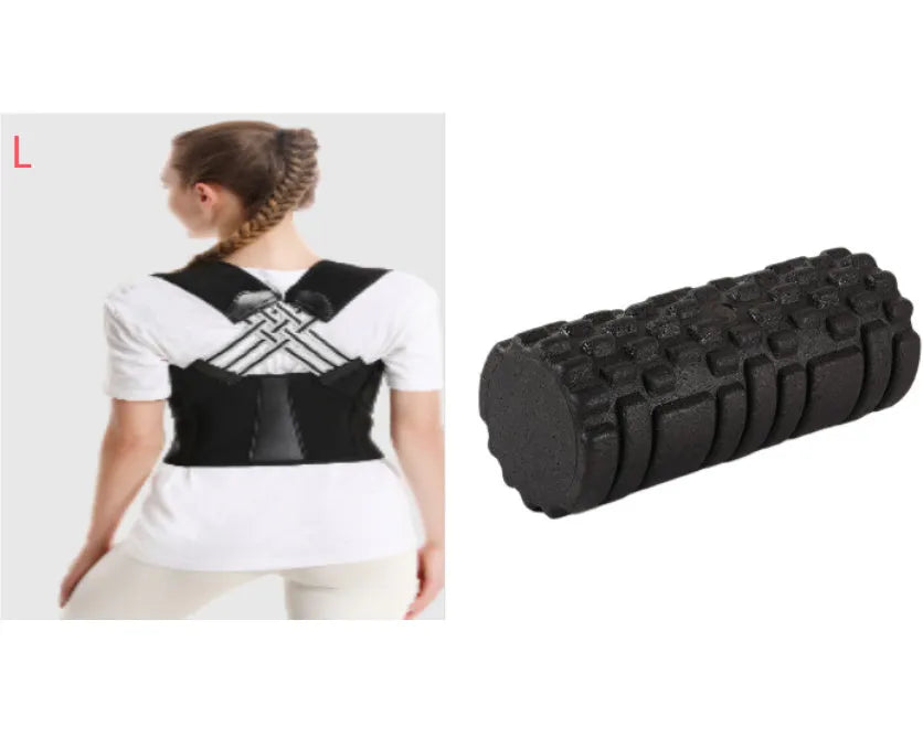 Hollow black EPP foam roller 33x14cm on flat surface for Pilates and balance exercises