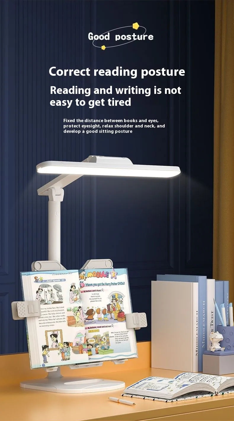 Multifunctional reading bookshelf table lamp with adjustable colour temperature settings and integrated storage