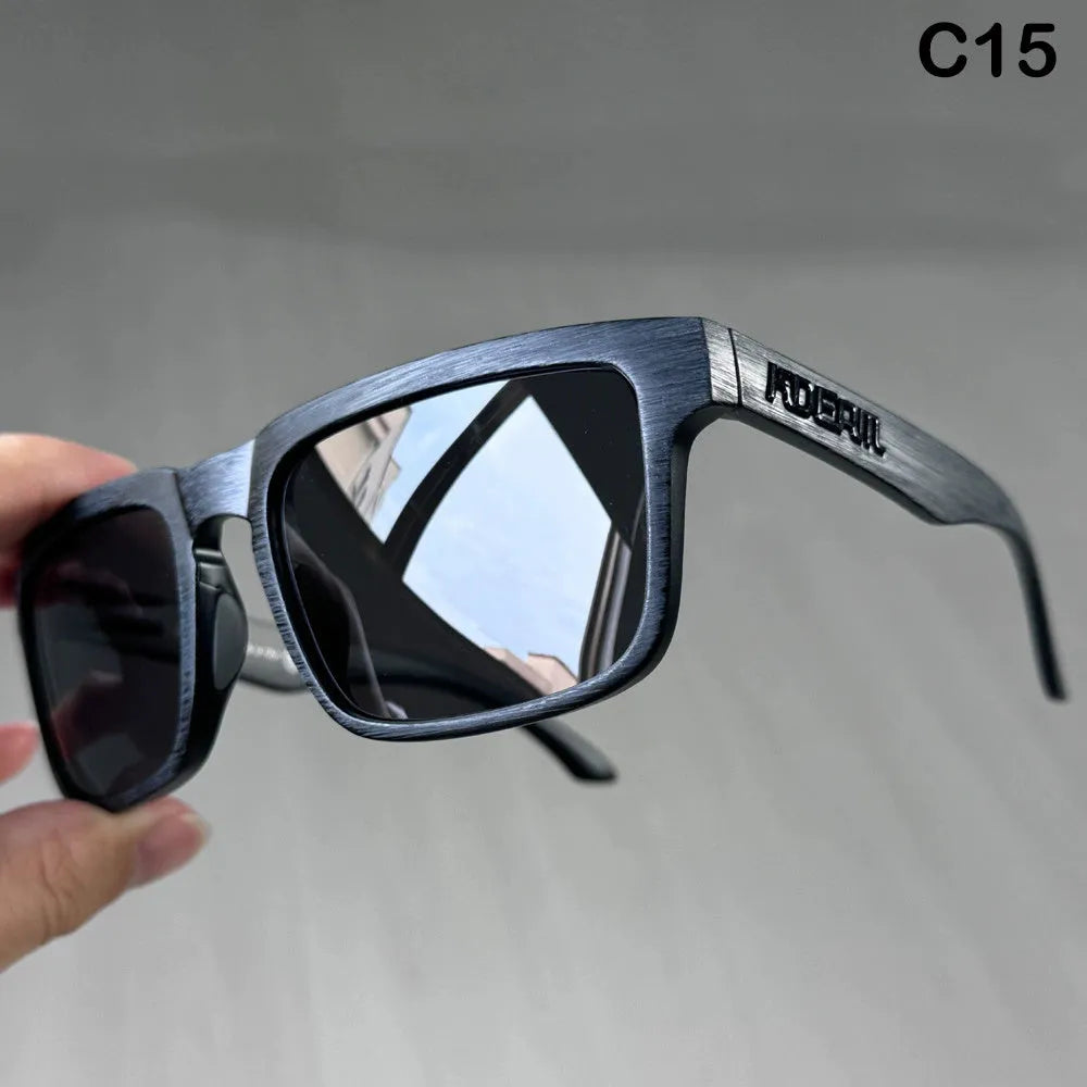 Polarized square sunglasses with TAC lens and PC frame in multiple colour options for outdoor use