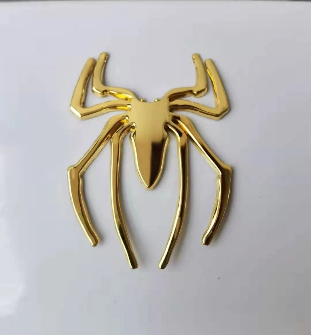 Three-dimensional zinc alloy metal spider sticker for car bumpers in gold colour