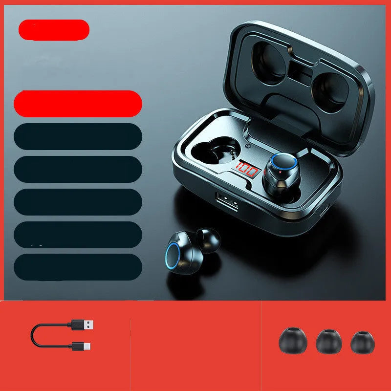 Black wireless Bluetooth in-ear headphones with a private mould design