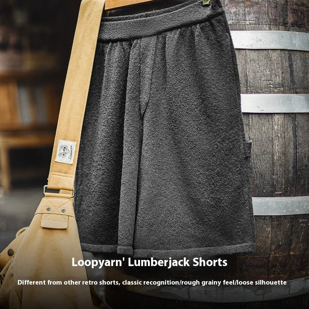 Cement grey men's loose fit straight cut athletic shorts with elastic waistband