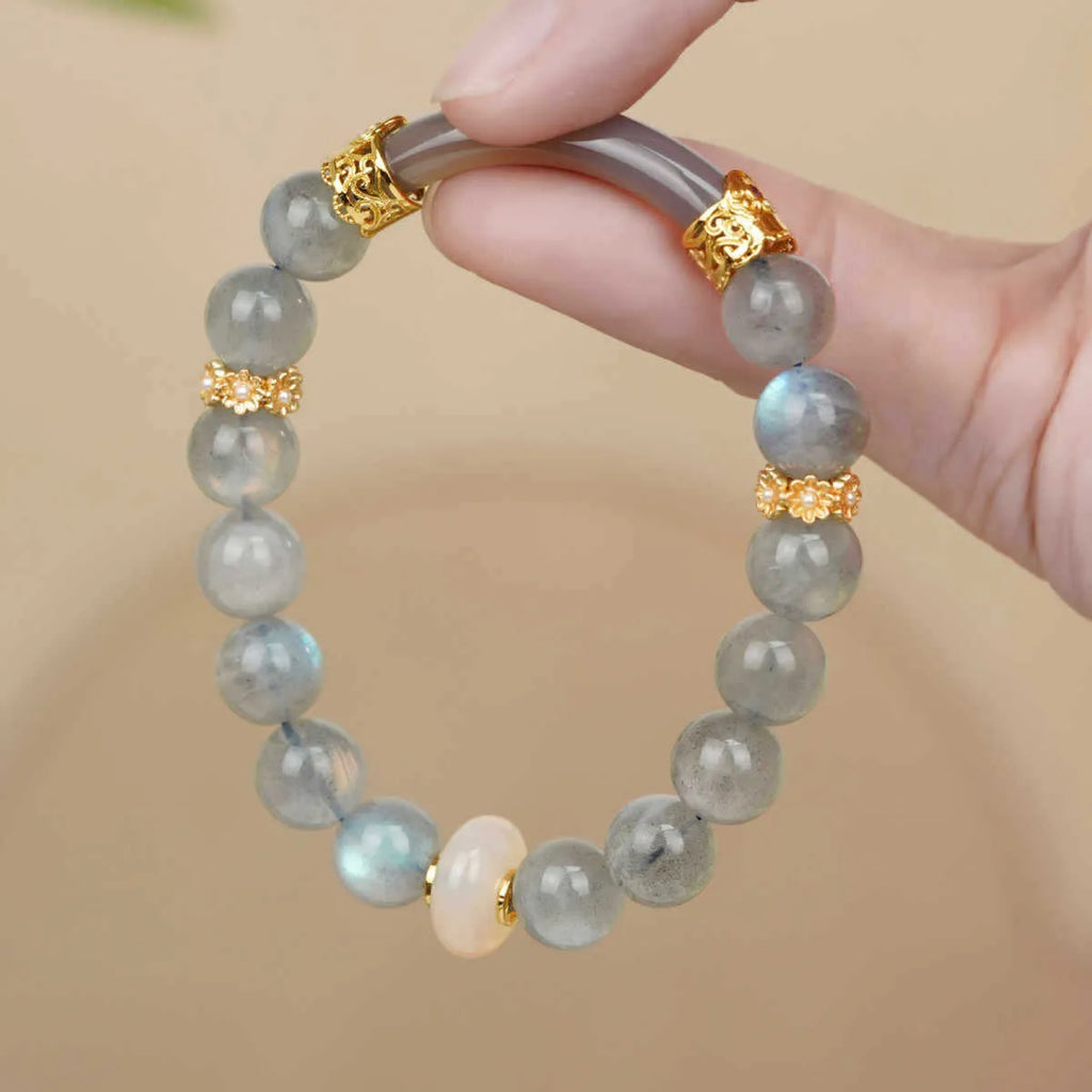 Emerald green Tian Shan Cui traditional national style half bracelet for women with round stones