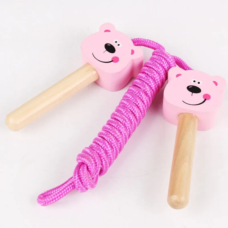 Cartoon animal skipping rope with cow pattern on a 2.8m cotton thread rope for children