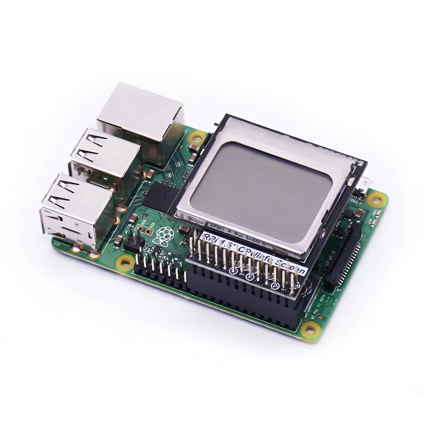 1.6 inch LCD display screen module for Raspberry Pi with CPU info display and backlight switch.