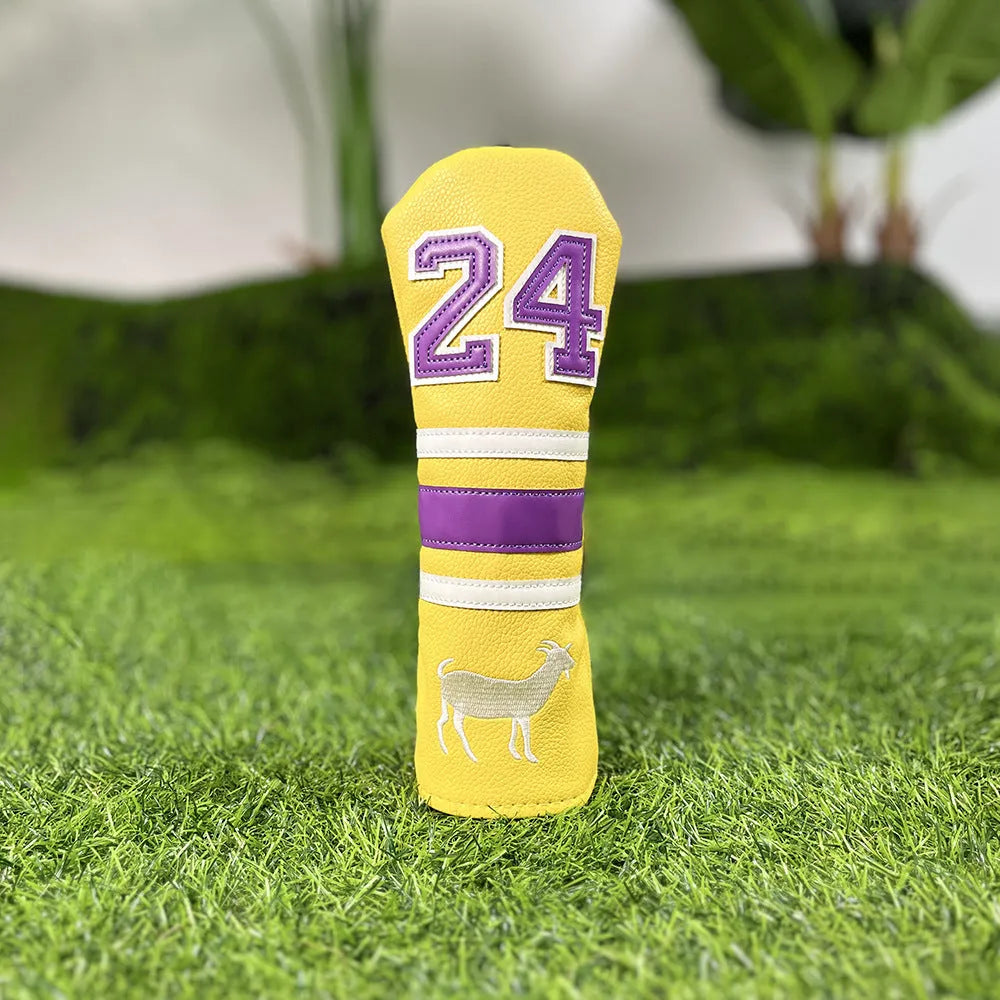 A single PU golf club sleeve in a choice of black, white, red, or yellow colours, designed to protect an iron or putter head.