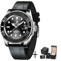Men's automatic mechanical watch with 40mm stainless steel dial, luminous hands, and steel bracelet