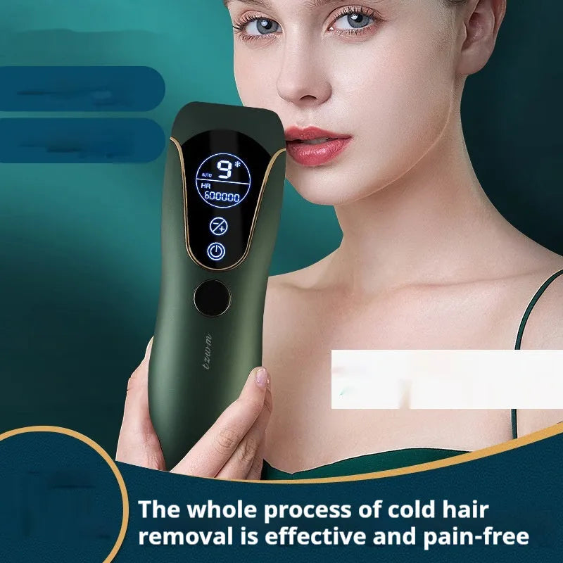 Sundial brand IPL hair removal device in green, pink or white colour on a white background.