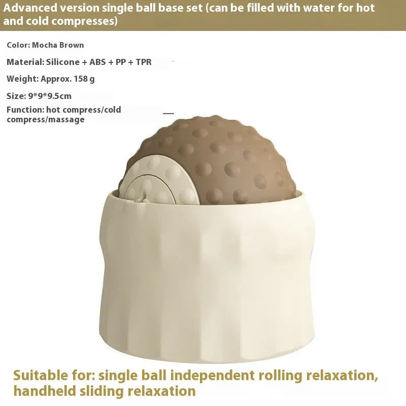 Massage ball set for cold and hot compress therapy in green and brown colour options