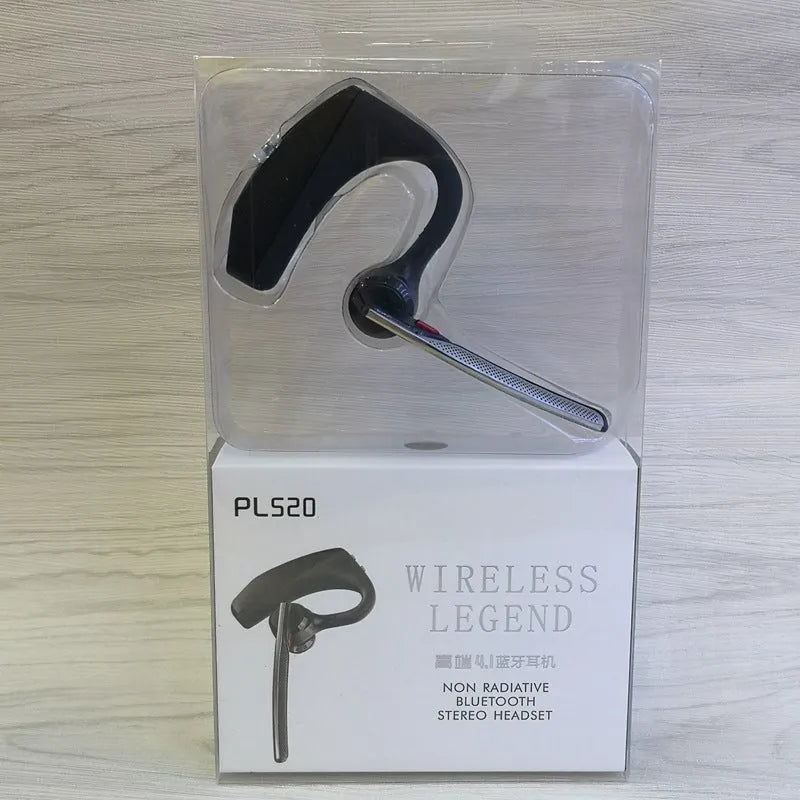 Black plastic Bluetooth sports headphones with USB charging port and battery display