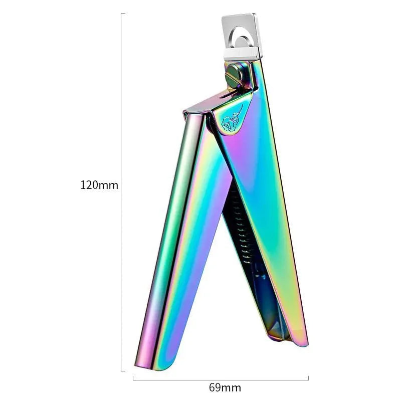 Stainless steel UV gel false nail tip clipper and edge cutter in gold finish