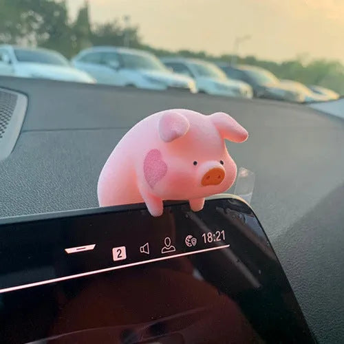 Cute cartoon pig resin figurine car dashboard decoration ornament.