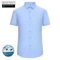 Men's slim fit bamboo fibre business shirt with square collar in solid colour