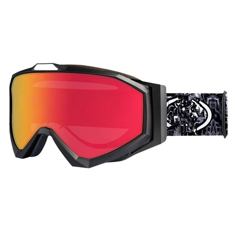 Motorcycle goggles with double-layer anti-fog design in multiple colour options including black frame with grey lens.