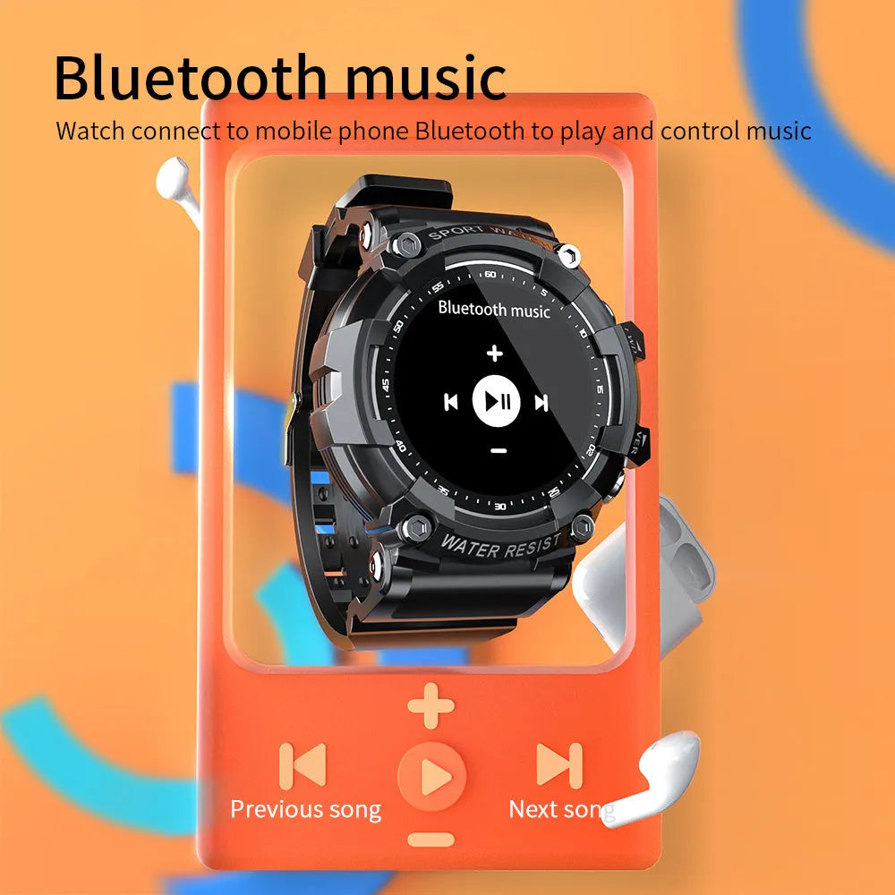 ATTACK 3 waterproof smart Bluetooth sports watch with round colour screen and TPU strap