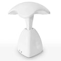 White modern minimalist LED desk lamp with touch controls and built-in battery