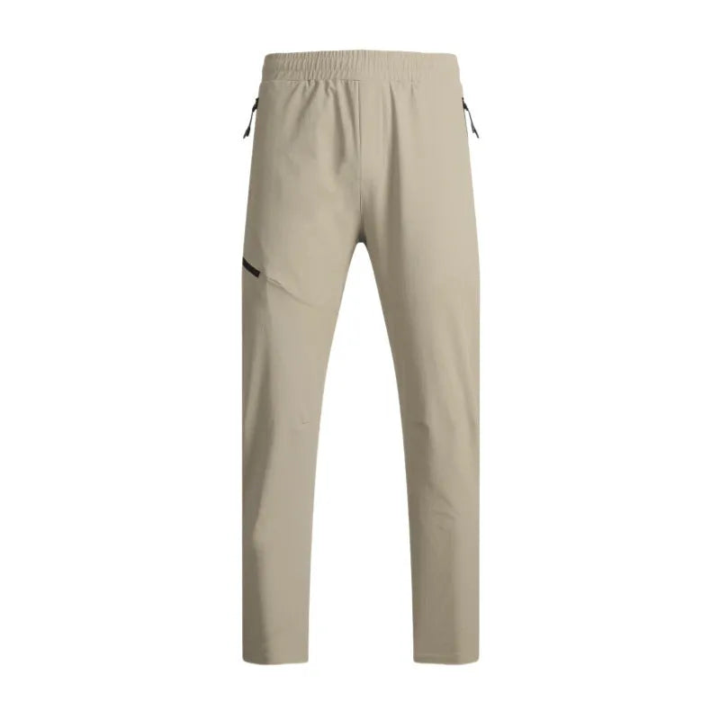 Men's nylon workout pants in mid-waist cut with quick-drying properties for sports and fitness