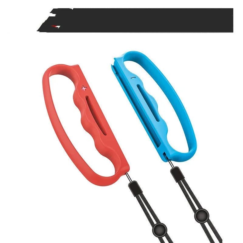 Two Joy-Con controller grip handles with adjustable hand ropes for Nintendo Switch boxing games