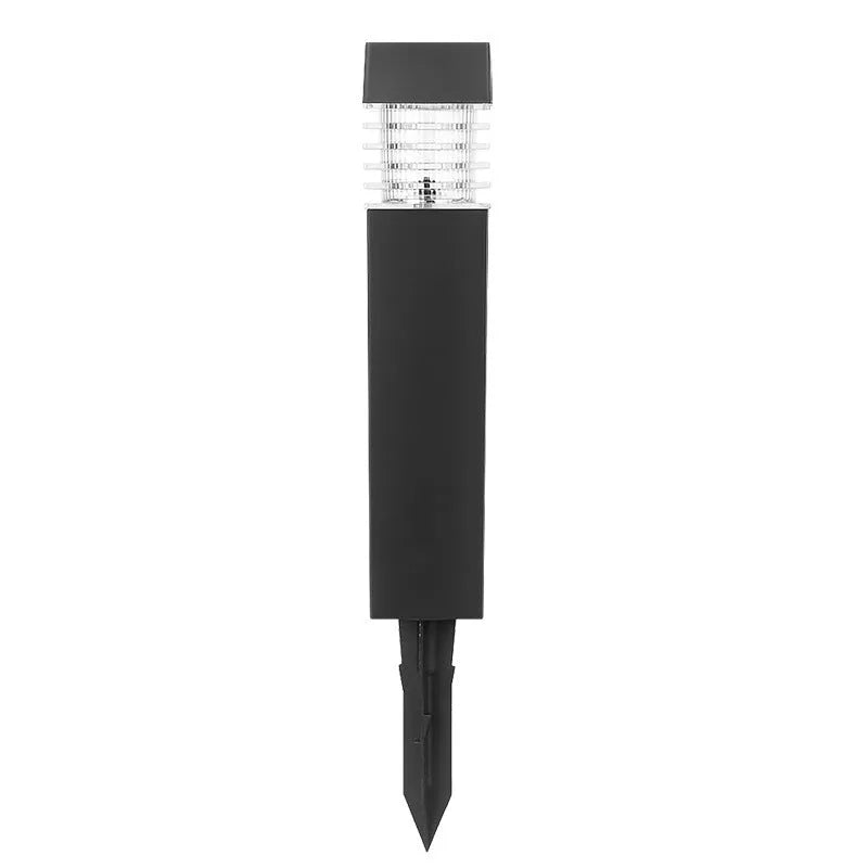 Solar-powered lawn ground lamp with cuboid design for outdoor garden lighting