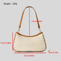 Khaki hand-woven straw selenodont crossbody bag made from PP grass with contrast colour detailing and single shoulder strap.