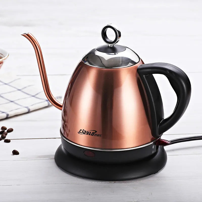 Stainless steel electric kettle with touch controls in gold colour option